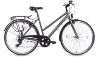 Mestský bicykel 28 Univerzálna dámska Kontra oceľ Revoshift Svetlá Blatníky