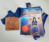 MEDAL VIII MIĘDZ.MISTRZ.ŚLĄSKA KOBIET W BOKSIE GLIWICE 2013 + IDENTYFIKATOR