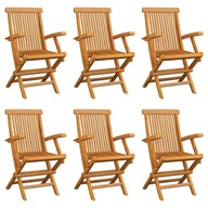 Skladacie záhradné stoličky 6 ks masívne teakové drevo