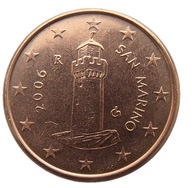 SAN MARINO 1 EURO CENT 2006 R LATARNIA MORSKA UNC