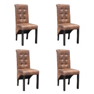 Stoličky 4 ks hnedé umelá koža