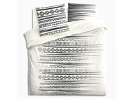 Biele a čierne obliečky s potlačou „ETNIK“, posteľná bielizeň 240x220cm