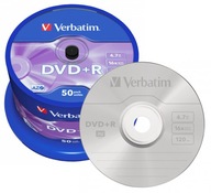 VERBATIM PŁYTY DVD+R 4.7GB x16 OPAKOWANIE 50 SZTUK
