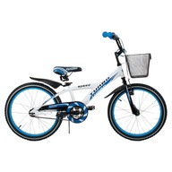 Rowerek Dziecięcy dla Dzieci BMX 20" Biało-Niebieski Biały Niebieski ARTPOL