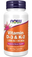 Vitamín D-3 a K-2 120 kapsúl NOW Foods