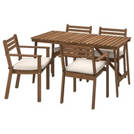 IKEA ASKHOLMEN Stôl+4 stoličky tmavohnedá Froson/Duvholmen béžová 143x75 cm