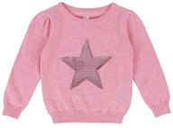 Ružový sveter s flitrovou hviezdou 3-4 rokov 104 cm