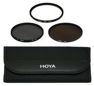 3X FILTR HOYA 49MM UV POLARYZACYJNY SZARY + ETUI