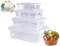 MŰANYAG ÉTELTÁROLÓ DOBOZ 4 DB-OS ERŐS