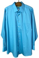 Elegancka gładka koszula męska niebieska plus size VAN HEUSEN 2XL/3XL USA