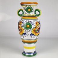 Deruta Hand Painted Majolica Ceramic Vase Wysoki Wazon