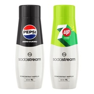 Zestaw syropów SodaStream: 7Up FREE + Pepsi Max.
