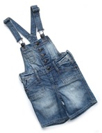 H&M 104 3-4 NIEBIESKIE JEANSOWE OGRODNICZKI SPODENKI LETNIE