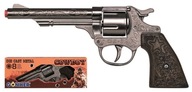 Pulio kovbojský revolver 8 nábojov kovový GONHER 80/0