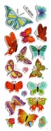 Motivačné, kreatívne samolepky - motýliky puffy
