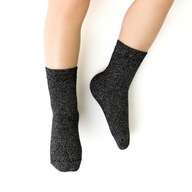 STEVEN Ponožky Detské BAMBUSOVÉ čierne lesklé 32-34