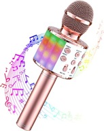 Wowstar Mikrofon Bluetooth do karaoke, bezprzewodowy mikrofon LED do karaok