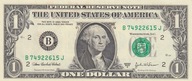 USA 1 dollar 2003 seria B New york UNC