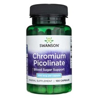 Swanson Chrom Pikolinian 200mcg Metabolizm 100kaps Suplement diety