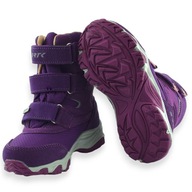 Buty zimowe dla dziewczynki fioletowe śniegowce z wodoodporną membraną r.28