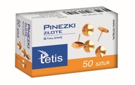 Pinezki złote stalowe 50 szt Tetis GP095-AO