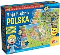 Mały Geniusz Moja Polska PLANSZOWA GRA dla Najmłodszych Dzieci Sześć LATEK