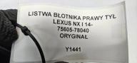 modanatura parafango Destra posteriore LEXUS NX e 14- Originale 75602-78040