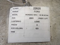 Ford Mondeo MK3 mirror left 5 vertical lak. G0