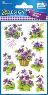 Samolepky Z-Design s kvetmi fialky 3/10/30 papierové