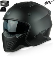 KASK MOTOCYKLOWY OTWARTY SKUTER CHOPPER NAXA S27X r.XXL Z ODPINANĄ SZCZĘKĄ