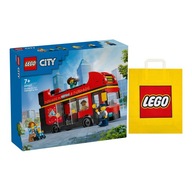 LEGO City- Červený poschodový autobus (60407) s 5 Minifigúrkami +Taška LEGO