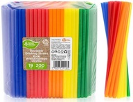 Slamky plastové rúrky 19cm farebné opakovane použiteľné 200ks