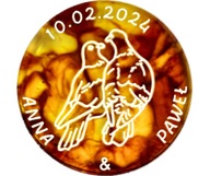 Bursztynowa moneta Ślub
