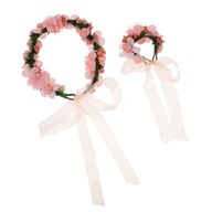 Ružový svadobný veniec s kvetinovým vencom z ruže