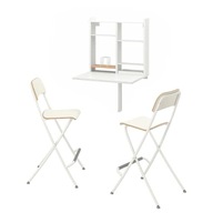 IKEA NORBER FRANKLIN Stôl a 2 stoličky biela
