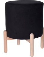 taburetka čierna s drevenými nohami