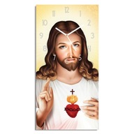 hodiny s obrázkom na darček 30x60 Srdce Ježiš obraz