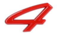 Samolepiaci emblém pečiatka PORSCHE 911 CARRERA 4 3x1,8 cm červená