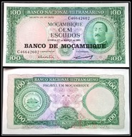 102. Banknot Mozambik 100 Escudos 1961r. UNC
