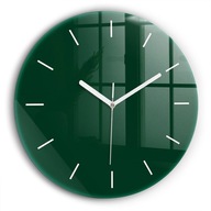 Tiché nástenné hodiny Farba fľašová zelená okrúhle biele ručičky fi 60cm