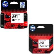 Tusze HP 651 Czarny + Kolor do drukarek OfficeJet 202 252 DeskJet 5575 6475