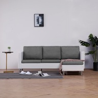 VidaXL 3-osobowa sofa z poduszkami, biała, sztuczn