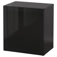 IKEA BESTA Vitrína čiernahnedá/Glassvik 60x42x64 cm