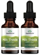Swanson Milk Thistle Extrakt 2x29,6ml Srdce Pestrec mariánsky Pečeň