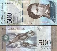 Banknot Wenezuela 500 Bolivares 2017 UNC