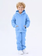 Zestaw Bluza z Kapturem + Spodnie Dla Dzieci Dres Ciepły Ash Blue r 122