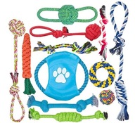 Zestaw zabawek dla psa 12szt Szarpak Piłka Frisbee
