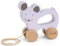 Trixie baby drevená myš hračka na šnúrke hračka na ťahanie