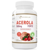 Progress Labs Acerola Forte 500mg prírodný vitamín C 120 tabliet
