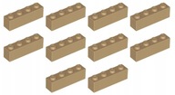 LEGO Klocek Brick Cegła 1x4 Ciemny Piaskowy Dark Tan 10 sztuk 6001822 3010